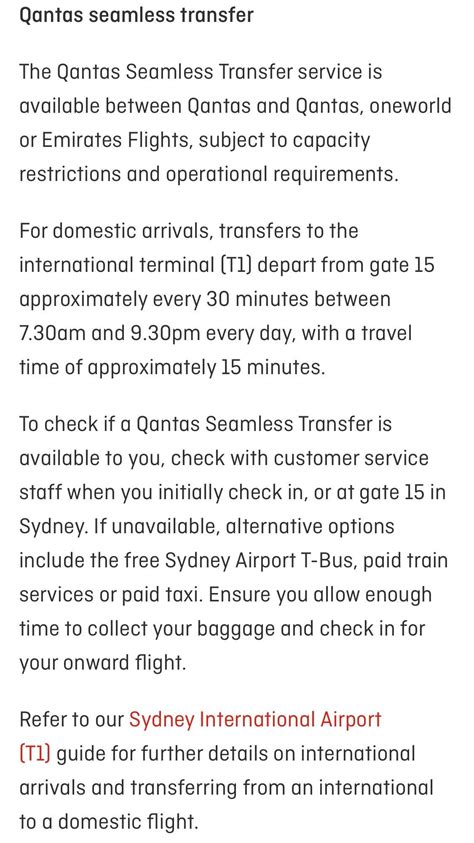 Sydney airport seamless transfer : r/QantasFrequentFlyer .